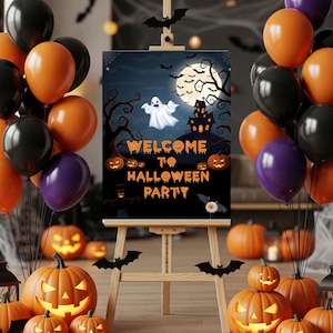 Halloween Party Welcome Sign (Digital Download)