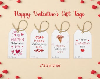 Editable Valentine's Day Gift Tag,Valentine's Day Tag Template,Printable Valentine's Day Tag Instant Download, Customized Valentine Gift Tag