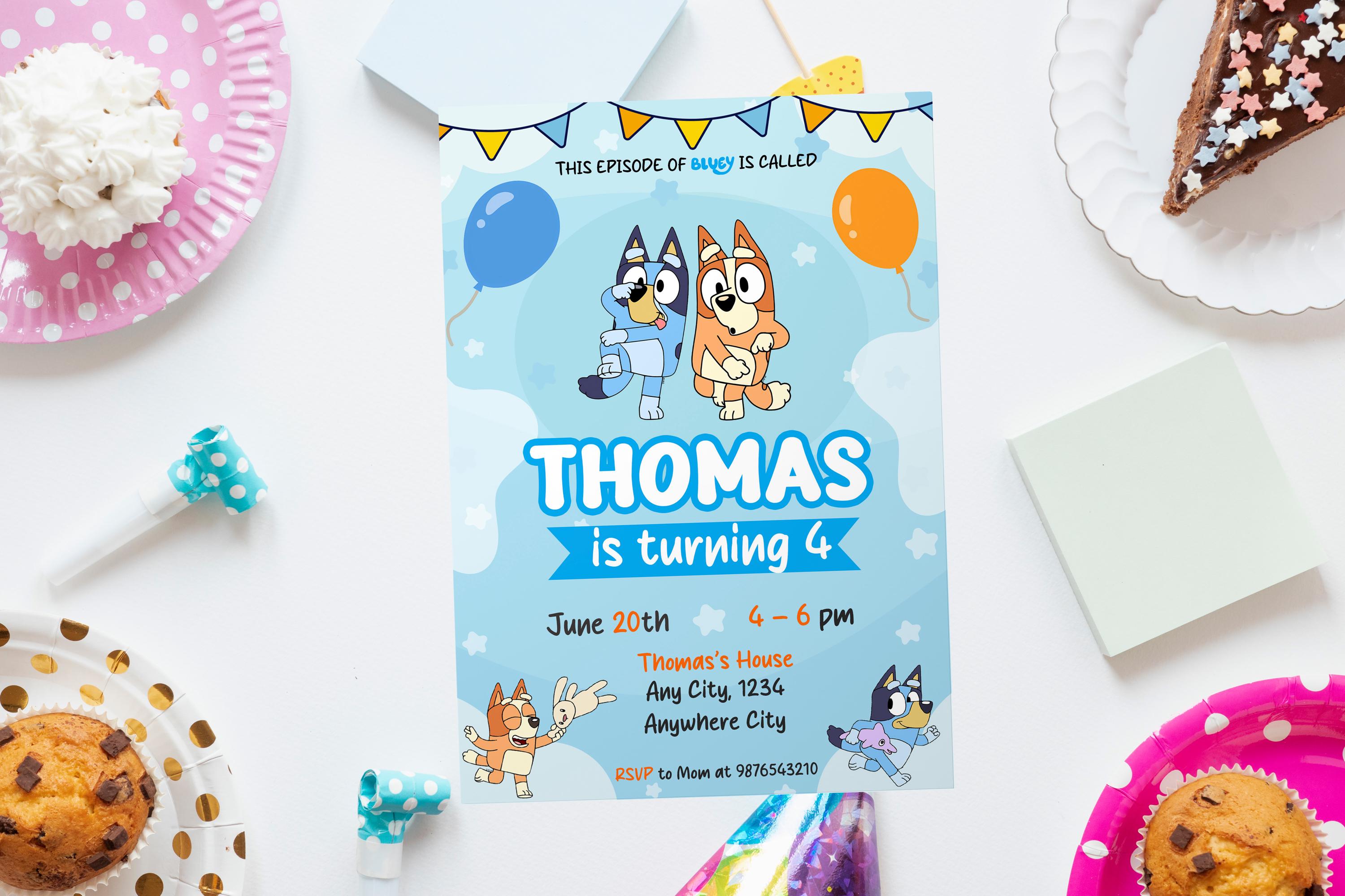 Bluey Mobile & Print Invite