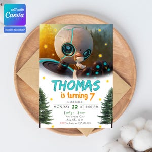 Wild Robot Birthday Invitation: Editable Kids Party Template (Digital Download)
