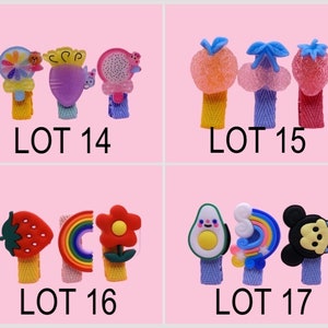 ENFANT LOT de 3 Barrettes Pinces à Cheveux SILICONE Personnage Dessin Animé Licorne image 5