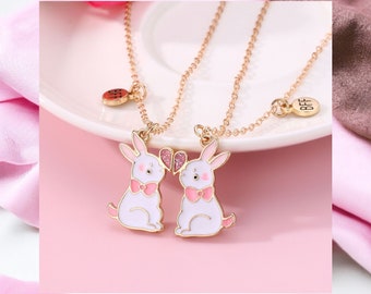 ENFANT - Lot de 2 Chaines Colliers D'amitié - BFF Best Friends Forever - Fantaisie - Pendentif Aimanté