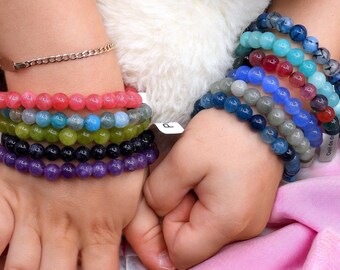 KINDEREN - Natuursteenarmband voor kinderen Blad 4 (74 referenties om uit te kiezen op 4 bladen)