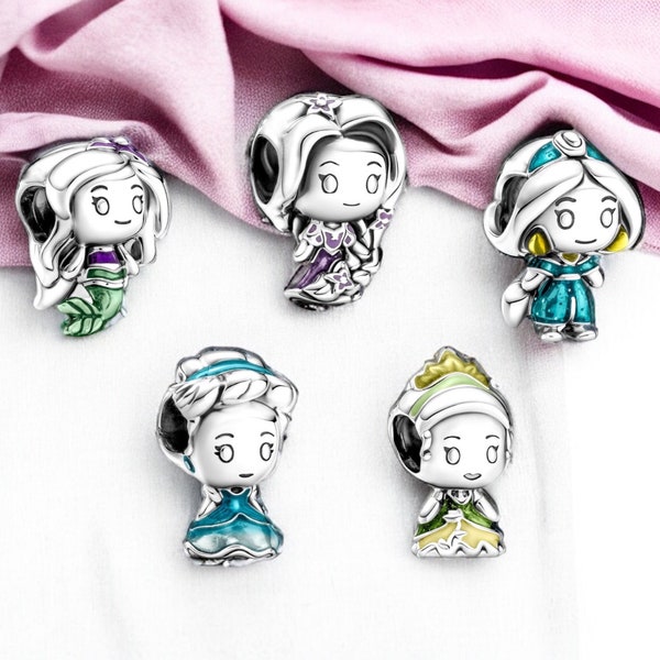 Pendentifs de Collier ou Bracelet | Charms | Princesses | Bijou Accessoire | Alliage Pierres Précieuses Artificielles Conte Fée Dessin Animé