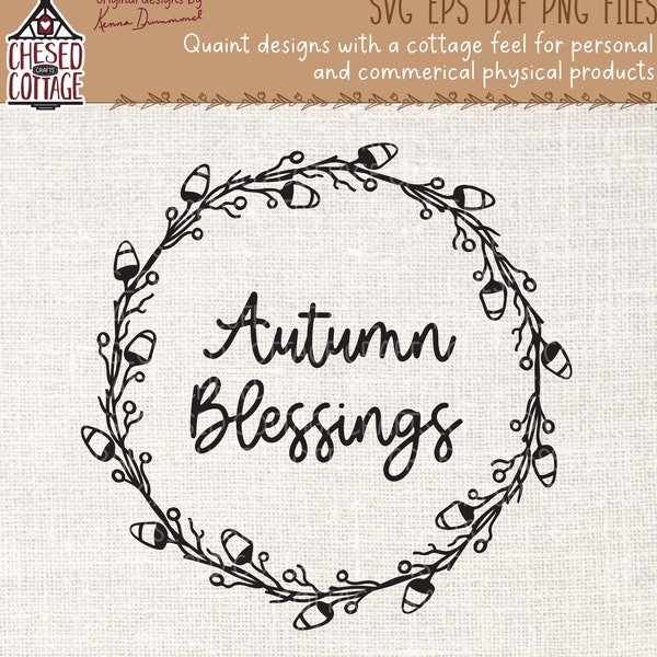 Fall Candy Corn Wreath Autumn Blessings Craft Cut File, Home Decor, Digital Download, Clipart, eps, dxf, svg, png