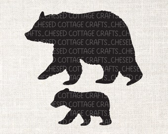 Ours SVG, Svg Silhouette ours, bébé ours SVG, ourson Svg, Svg animal des bois, petit ours, PNG, Eps, Dxf, téléchargement numérique