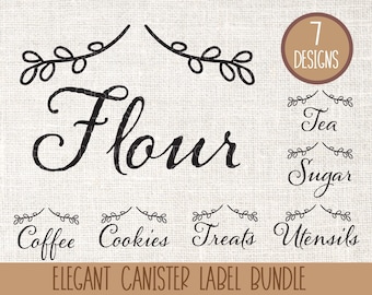 Canister Label SVG Bundle, Canister Labels SVG, Kitchen Svg, Decor SVG, Coffee Svg, Label Svg, Digital Download