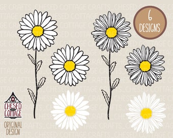 Daisy SVG, Daisy Flower SVG, Daisy with Stem SVG, Svg Daisy, Svg Bundle, Daisy Png, Daisy Clipart, Digital Download