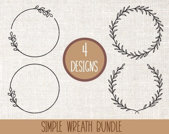 Wreath SVG, Wreath SVG Bundle, Simple Wreath Svg, Laurel Wreath Svg, Circle Monogram Frame Svg, Circle Wreath, Digital Download