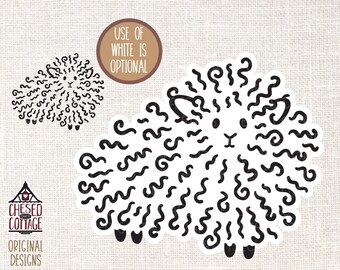 Cordero SVG, Oveja SVG, Cordero lindo SVG, Cordero PNG, Lindo animal de granja SVG, Imágenes prediseñadas de cordero, Descarga digital