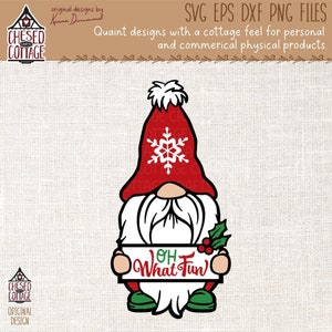 Gnomo de Natal SVG, Natal SVG, Oh What Fun SVG, Gnomo de Natal, Gnomo Svg, Gnomo Png, Natal Png, Clipart, Eps, Dxf, Download Digital