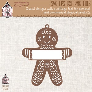 Etiqueta navideña SVG, hombre de jengibre SVG, etiqueta de regalo de Navidad SVG, etiqueta de regalo de vacaciones Svg, archivo de corte de papel en capas, monograma Svg, descarga digital
