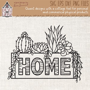 Huis SVG, sappige SVG, plant SVG, sappige plantenbak Svg, bloemen Svg, cactus Svg, Clipart, Home Decor Svg, sappige Png, digitale download