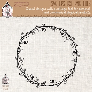 Fall Wreath SVG, Fall SVG, Autumn SVG, Fall Shirt Png, Svg Wreath Fall, Circle Monogram Wreath Svg, Acorn, Png, Dxf, Eps, Digital Download