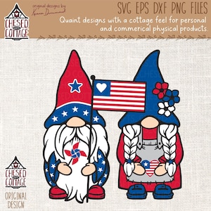 Patriotic Gnome SVG, PNG, Svg Gnome, Gnome Svg, Americana Svg, July 4th Svg, Fourth of July Svg, Gnome Clipart, DXF, Digital Download