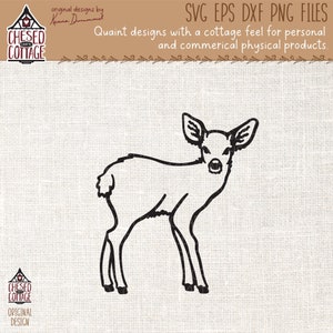 Deer SVG, Fawn SVG, Baby Deer Svg, Woodland Animal Svg, Forest Animal SVG, Deer Shirt Svg, Png, Eps, Dxf, Digital Download