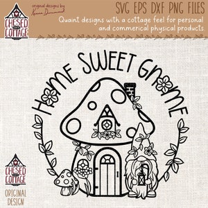 Home Sweet Gnome SVG, Rundes Türschild SVG, Home Sweet Gnome PNG, Gnom SVG, Gnom Png, svg Gnom, digitaler Download