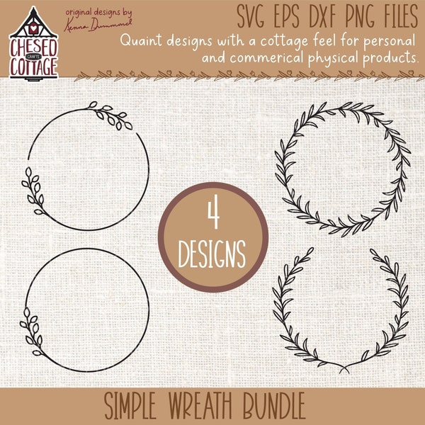 Wreath SVG, Wreath SVG Bundle, Simple Wreath Svg, Laurel Wreath Svg, Circle Monogram Frame Svg, Circle Wreath, Digital Download