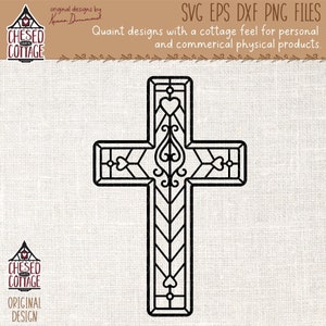 Cross SVG, Christian Cross SVG, Cross with Hearts SVG, Religious Svg, Faith Svg, Christian Svg, Jesus Svg, Elegant Cross, Digital Download