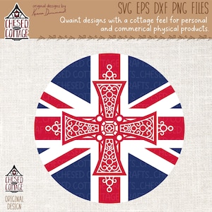Union Jack SVG, PNG, Britain Svg, British Svg, Bandeira da Inglaterra Svg, Bandeira do Reino Unido Svg, Union Jack com Cruz Svg, Download Digital