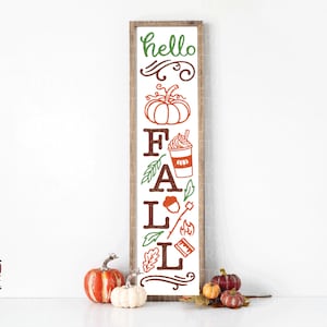 Fall Porch Leaner SVG, Hello Fall Porch Sign SVG, Fall SVG, Autumn Svg, Porch Svg, Png, Eps, Dxf, Digital Download