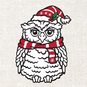 Weihnachtseule SVG, Weihnachten SVG, Eule SVG, Png, Süße Eule, Eule Clipart, Eps, Dxf, Png, SVG, digitaler Download