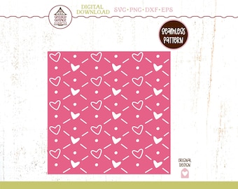 Motif coeur SVG, coeur SVG, motif SVG, Svg de la Saint-Valentin, Saint-Valentin Png, Svg de fond, modèle sans couture Svg, Png, téléchargement numérique
