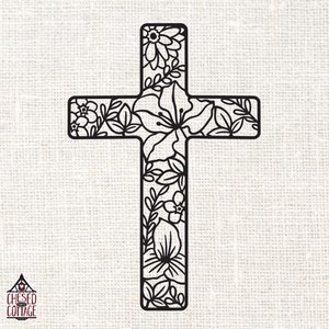 Floral croix SVG, SVG croix, Christian Croix SVG, fleur croix Svg, foi Svg, Christian Svg, téléchargement numérique