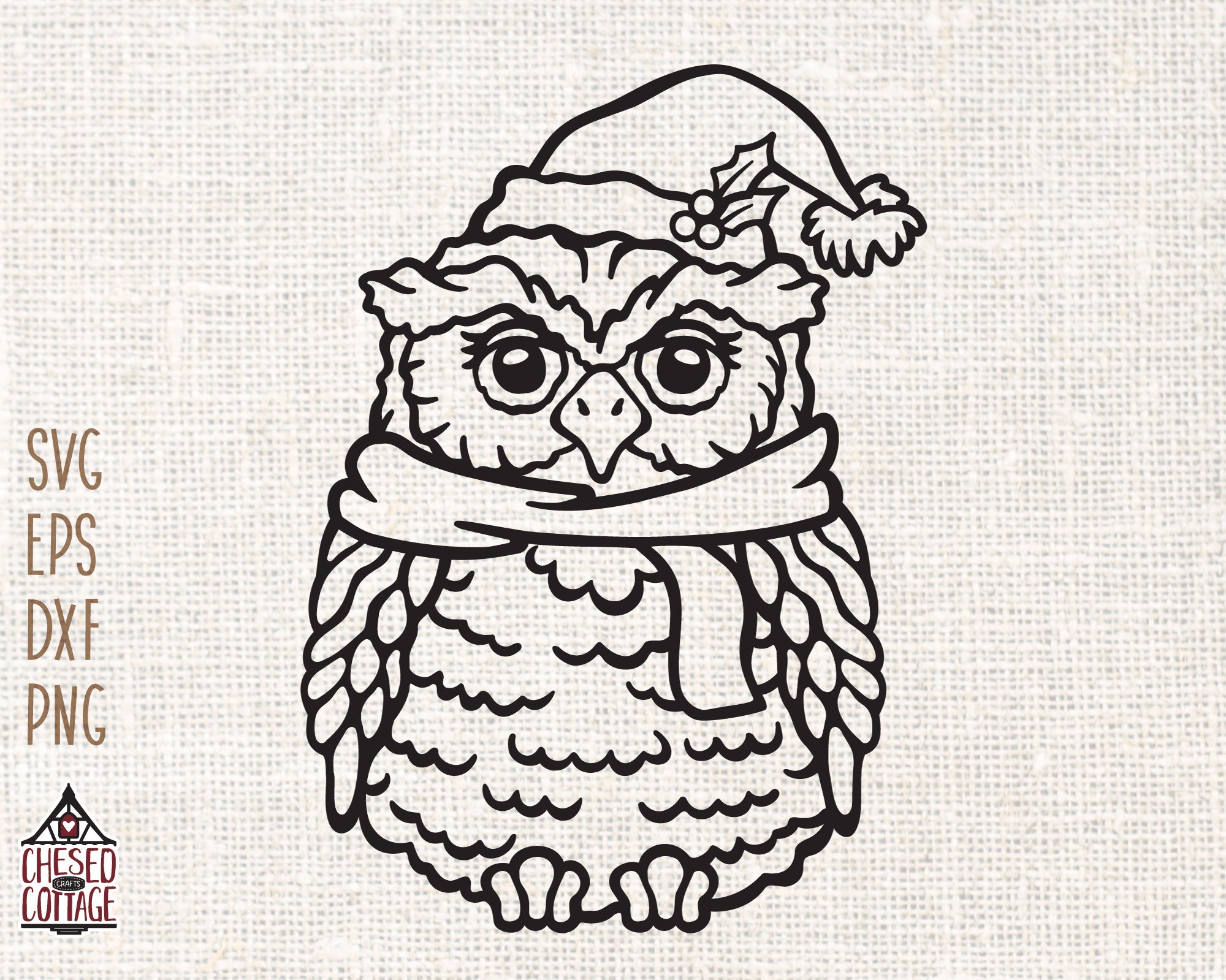 Christmas Owl SVG, Christmas SVG, Owl SVG, Png, Cute Owl, Owl Clipart, Eps, Dxf, Png, Svg, Digital D