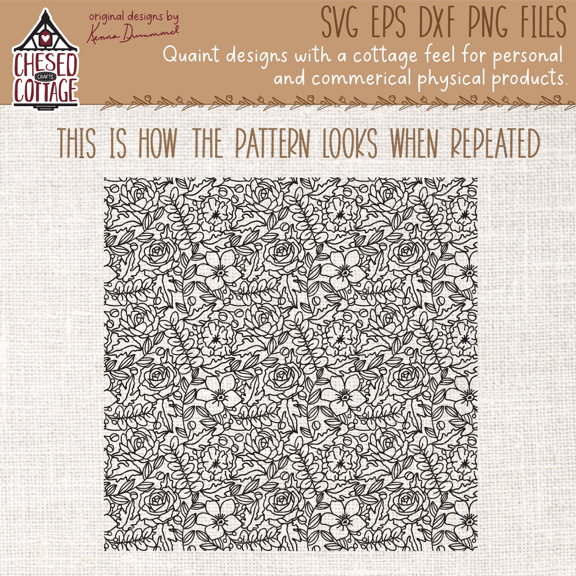 Floral Seamless Pattern SVG, Floral Pattern SVG, Floral SVG, Seamless ...