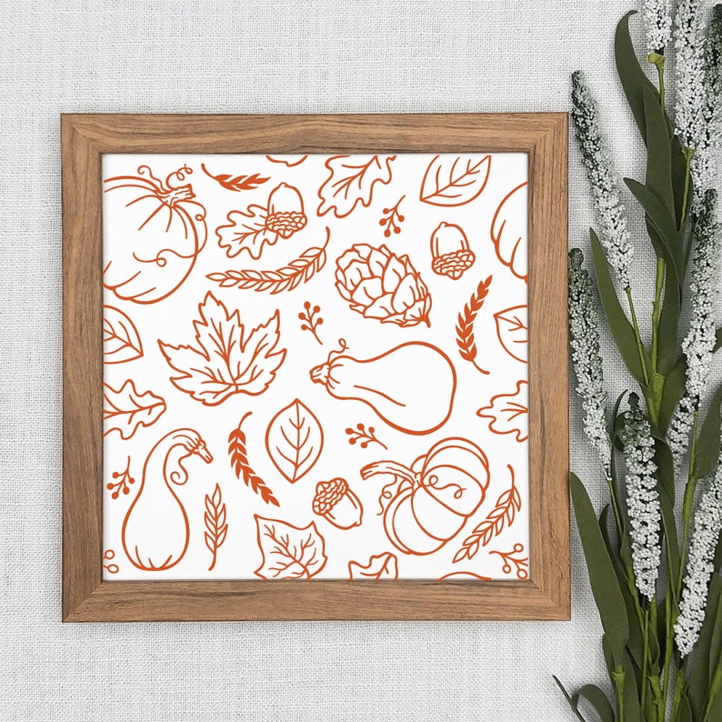Fall Dxf Fall Seamless Pattern SVG, Fall SVG, Pumpkin Svg, Leaves SVG, Autumn ...
