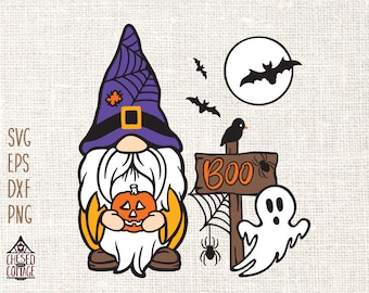 Halloween Gnome SVG, Halloween Svg, Halloween Png, Gnome SVG, Halloween Clipart, Fall SVG, Autumn Svg, Png, Eps, Dxf, Digital Download