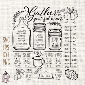 Küchen-Umwandlung SVG, Küchen-Umwandlungstabelle SVG, Küchenmaße SVG, Herbst-Svg, Herbst-Svg, Pdf, Dxf, Png, Eps, digitaler Download