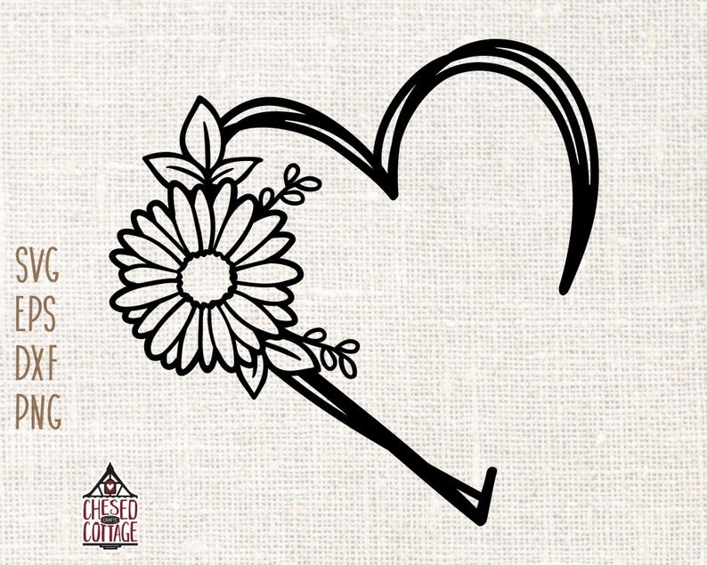 Heart SVG, Heart With Flowers SVG, Floral Heart SVG, Open Heart Svg ...