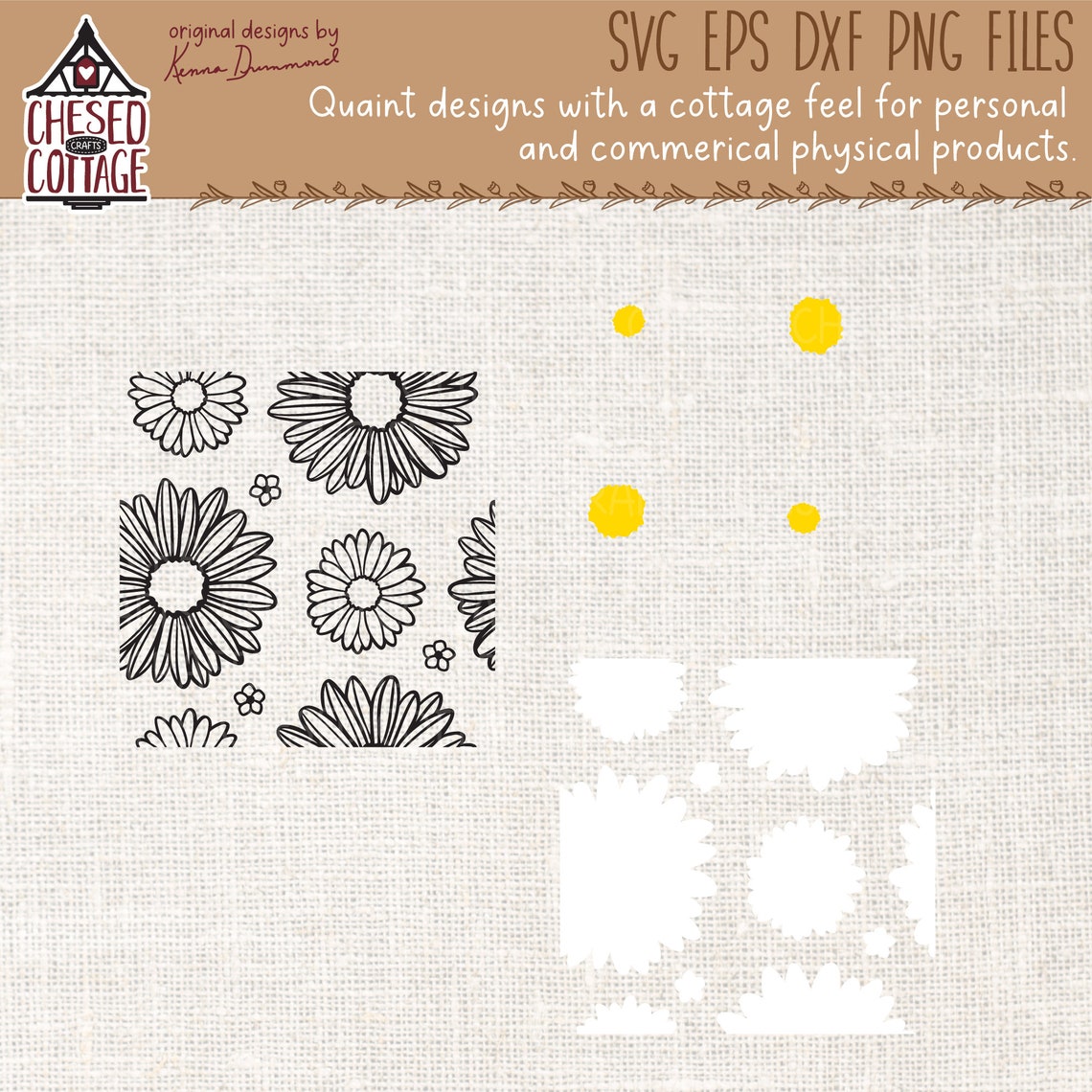 Daisy SVG, Daisy Seamless Pattern SVG, Floral Seamless Pattern SVG ...