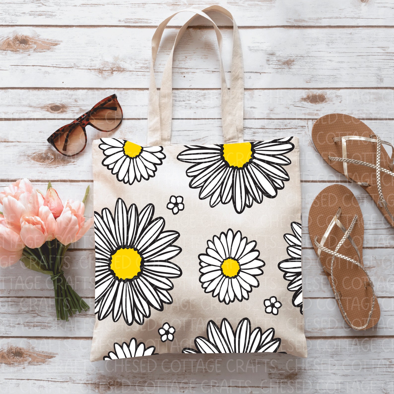 Daisy SVG, Daisy Seamless Pattern SVG, Floral Seamless Pattern SVG ...