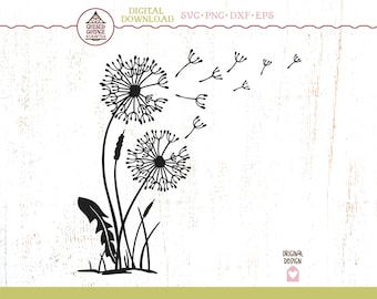 Dandelion SVG, Floral SVG, Dandelion Bundle SVG, Dandelion Png, Flower Svg, Dandelion Clipart, Wild Flower, Digital Download