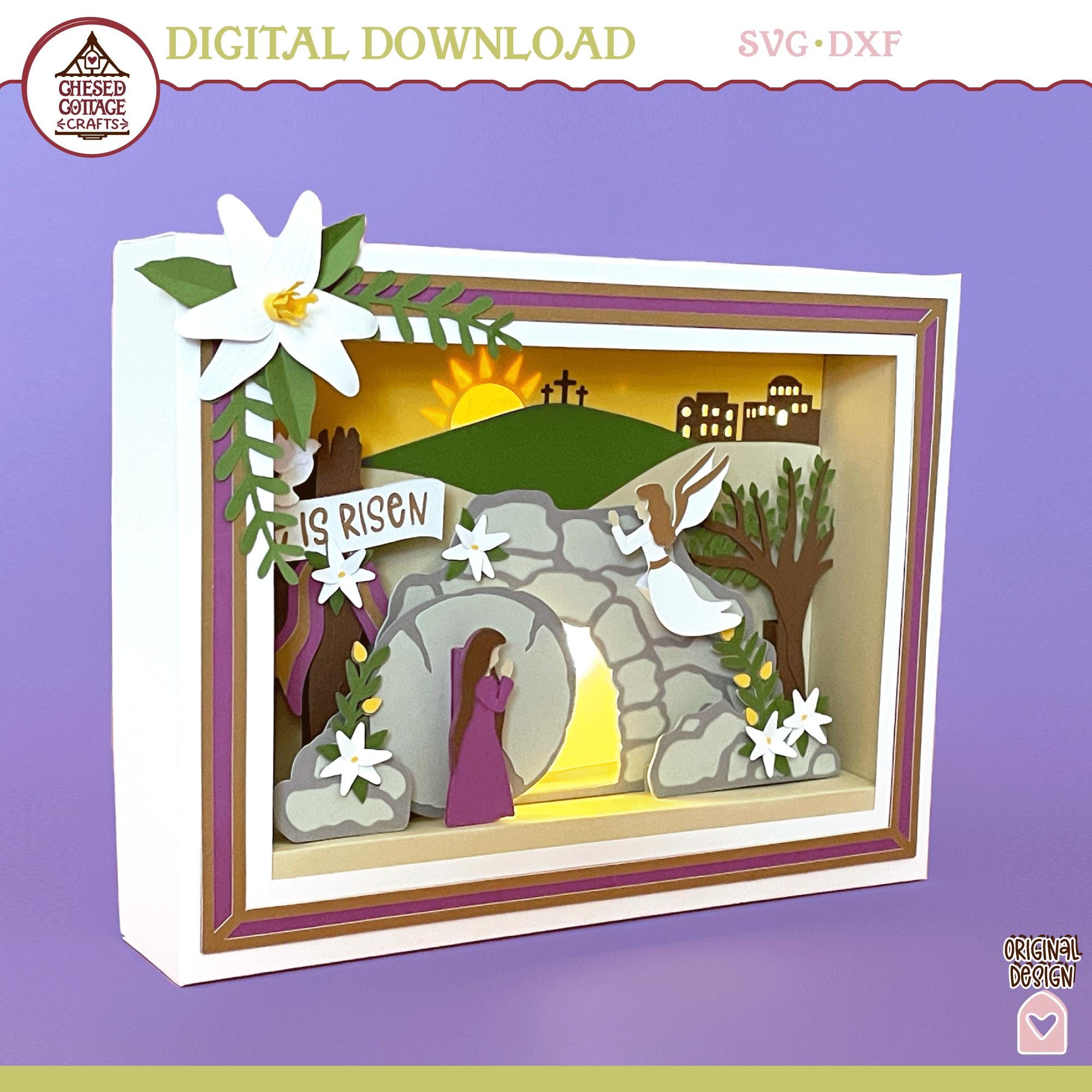 3D Shadow Box SVG, Easter Resurrection, Paper Craft File, Card Stock ...