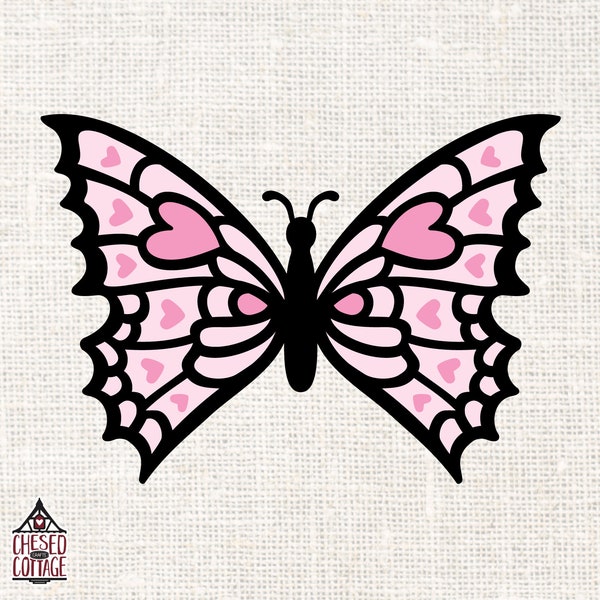 Butterfly SVG, Butterfly PNG, Butterfly Cut File, Whimsical Butterfly Svg, Heart Butterfly, Cricut Svg, Eps, Dxf, Dxf File, Digital Download