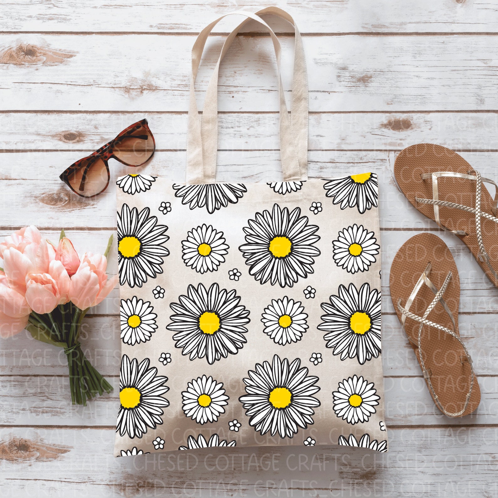 Daisy SVG, Daisy Seamless Pattern SVG, Floral Seamless Pattern SVG ...