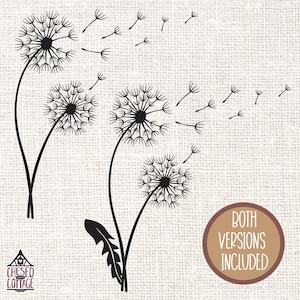 Dandelion SVG, Floral SVG, Dandelion Bundle SVG, Dandelion Png, Flower Svg, Dandelion Clipart, Wild Flower, Download digital