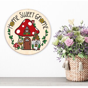 Home Sweet Gnome SVG, Round Door Sign SVG, Home Sweet Gnome PNG, Gnome ...