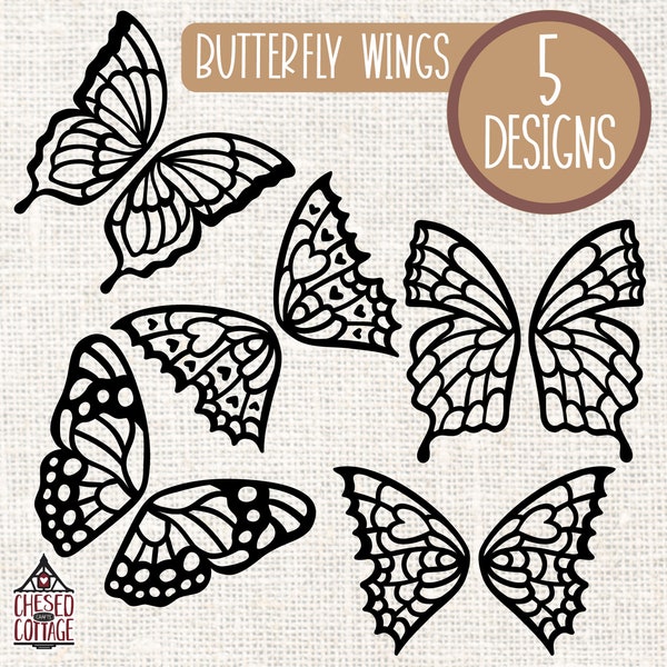 Butterfly Wings SVG, Butterfly Wings SVG Bundle, Butterfly Svg, Butterfly PNG, Butterfly Clipart, Eps, Dxf, Digital Download