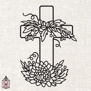 Cross SVG, Floral Cross SVG, Christian Cross SVG, Flower Cross Svg, Faith Svg, Christian Svg, Cross Png, Floral Cross Png, Digital Download