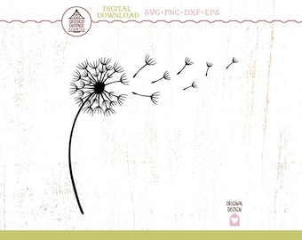 Dandelion SVG, Floral SVG, Dandelion Png, Flower Svg, Dandelion Clipart, Wild Flower, Digital Download