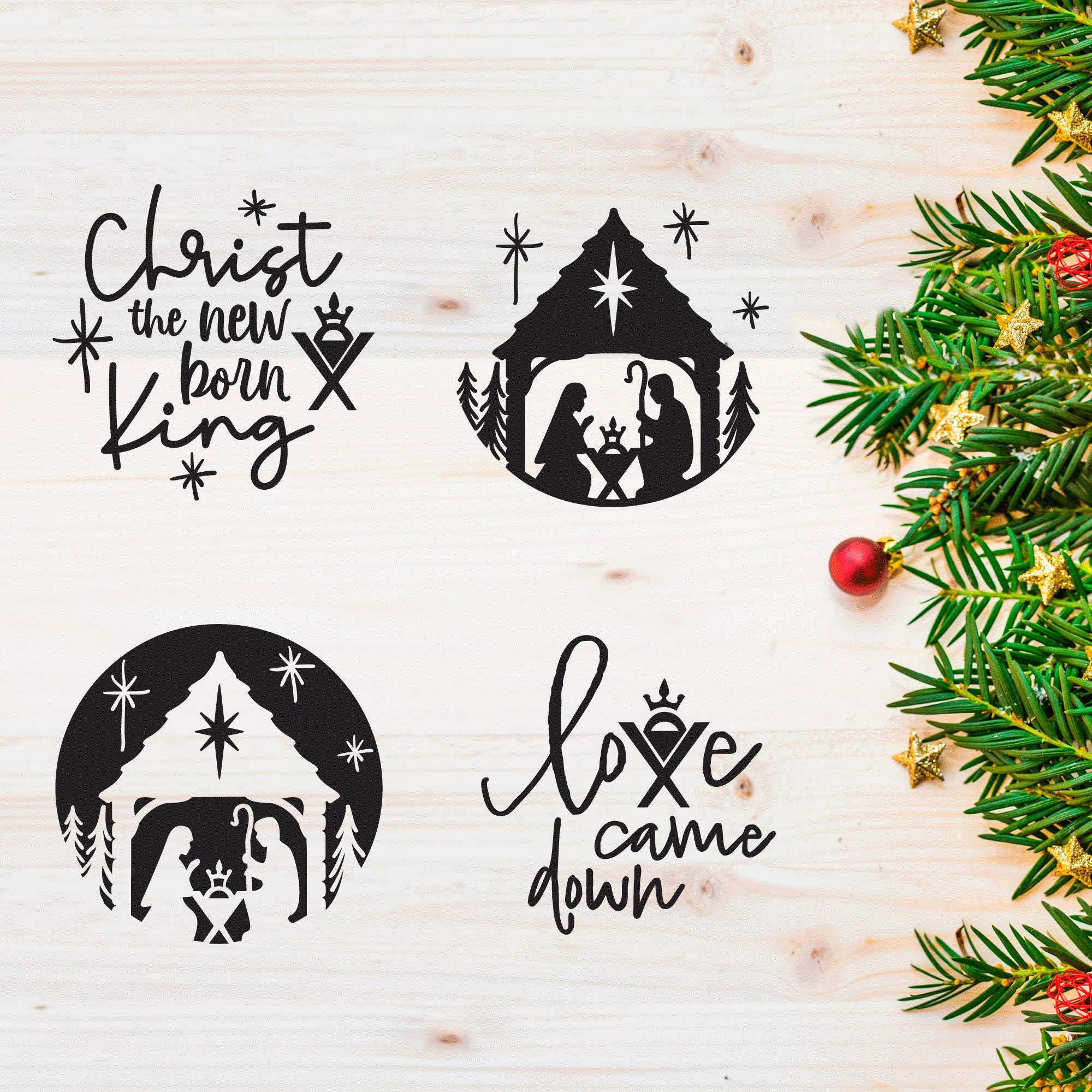 Christmas Ornament Svg Bundle Religious Christmas Ornament - Etsy