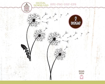 Dandelion SVG, Floral SVG, Dandelion Bundle SVG, Dandelion Png, Flower Svg, Dandelion Clipart, Wild Flower, Digital Download