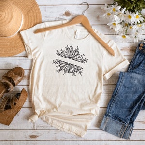 Split Monogram Daisy Daisy Split Monogram SVG, Monogram SVG, Daisy Svg, Split Flower Svg ...