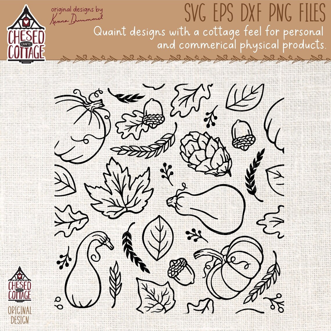 Fall Dxf Fall Seamless Pattern SVG, Fall SVG, Pumpkin Svg, Leaves SVG, Autumn ...