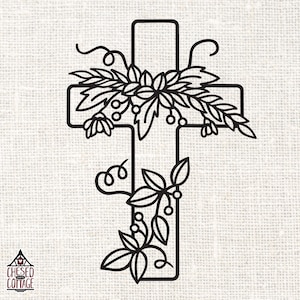 Cross SVG, Floral Cross SVG, Christian Cross SVG, Flower Cross Svg, Faith Svg, Christian Svg, Cross Png, Floral Cross Png, Digital Download